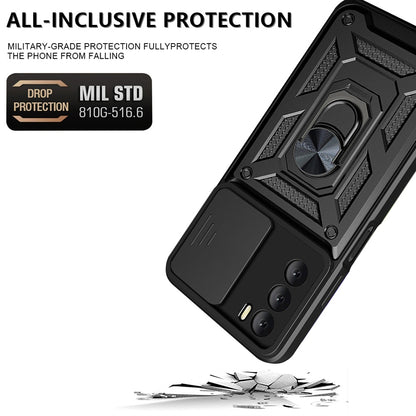 Kuori Oppo A16s / A54s / A16:lle, Techsuit, CamShield, Musta