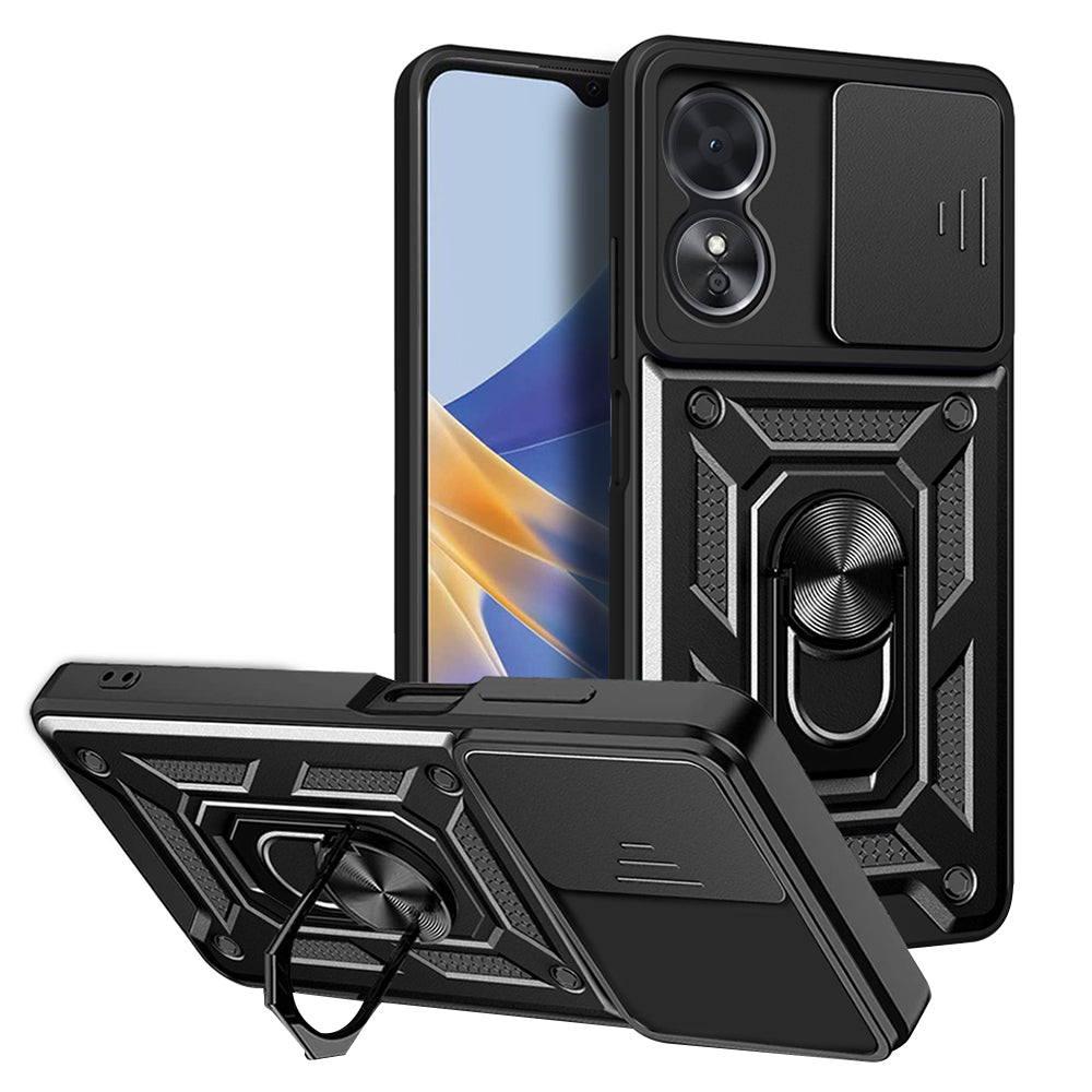 Kuori Oppo A17:lle, Techsuit, CamShield, Musta