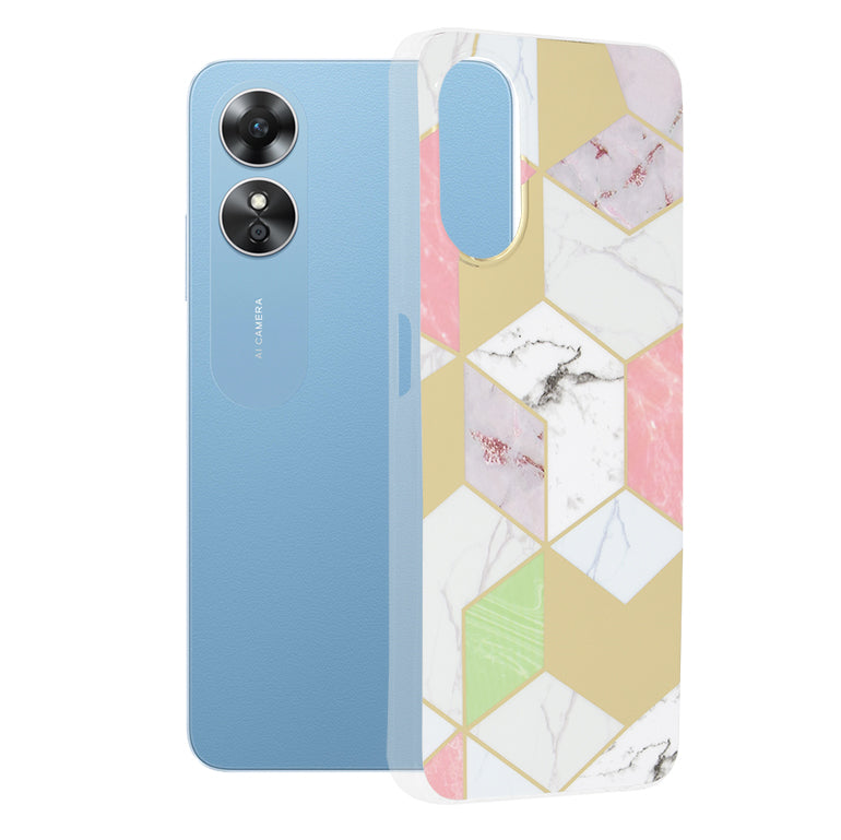 Kuori Oppo A17:lle, Techsuit, Marble, Violetti