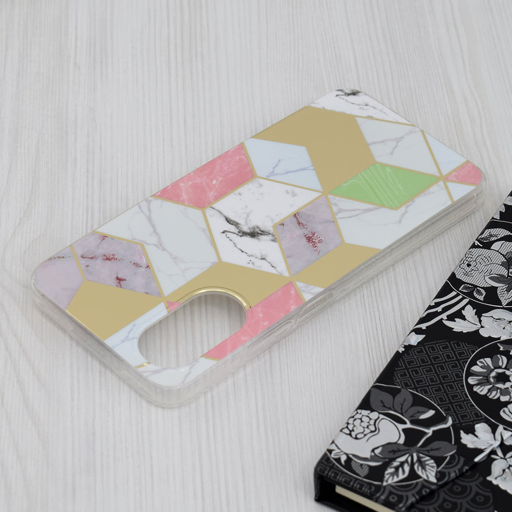 Kuori Oppo A17:lle, Techsuit, Marble, Violetti
