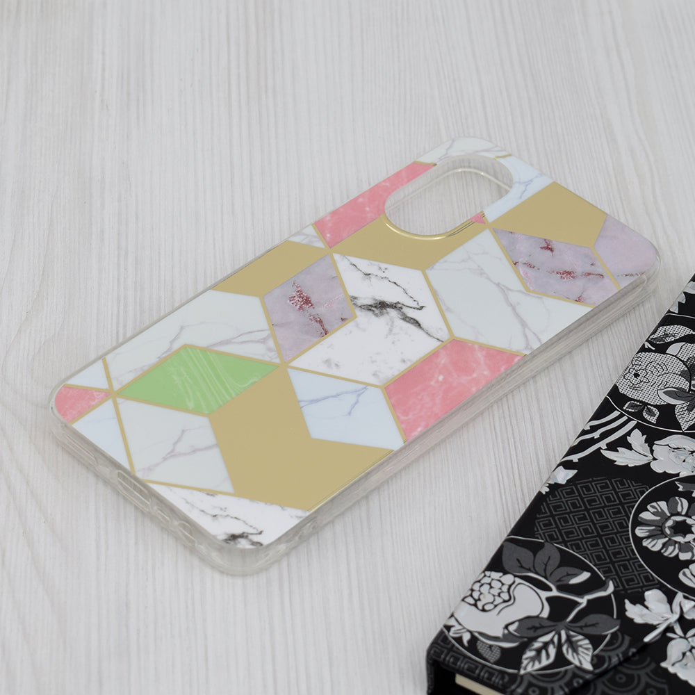 Kuori Oppo A17:lle, Techsuit, Marble, Violetti