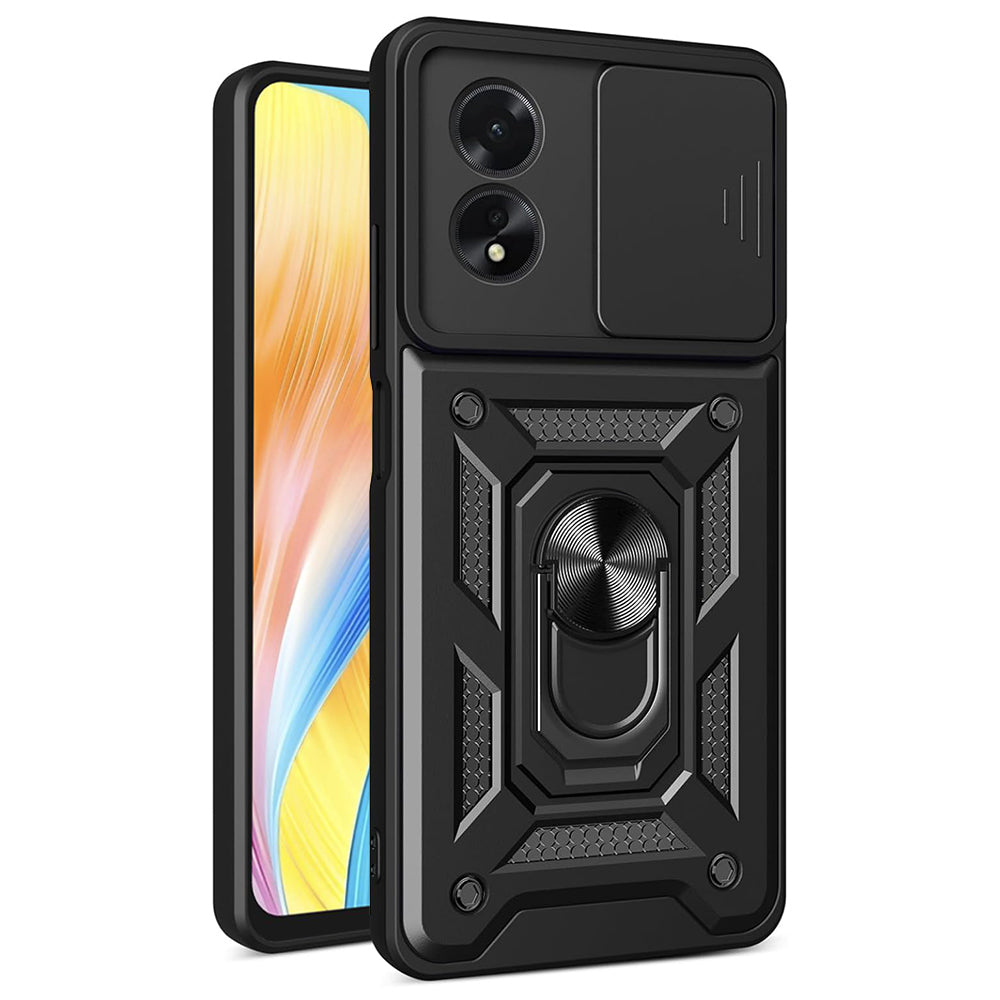 Kuori Oppo A18 / A38:lle, Techsuit, CamShield, Musta