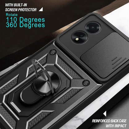 Kuori Oppo A18 / A38:lle, Techsuit, CamShield, Musta