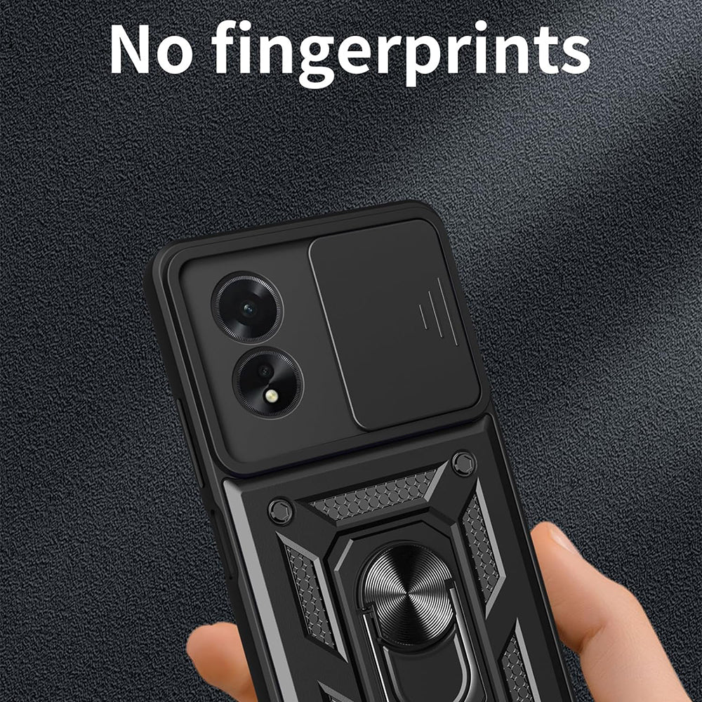 Kuori Oppo A18 / A38:lle, Techsuit, CamShield, Musta