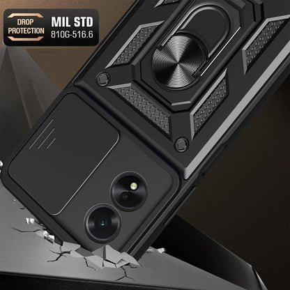 Kuori Oppo A18 / A38:lle, Techsuit, CamShield, Musta