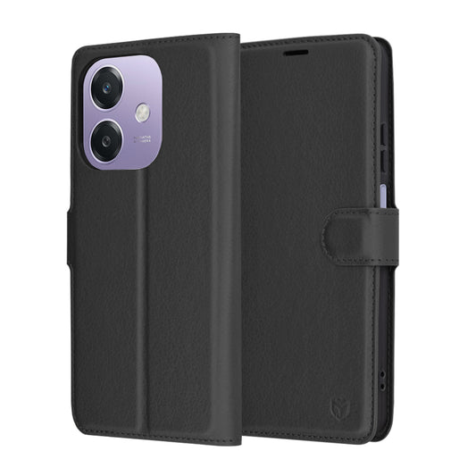 Kuori Oppo A3 4G / A3:lle, Techsuit, nahkainen folio, musta