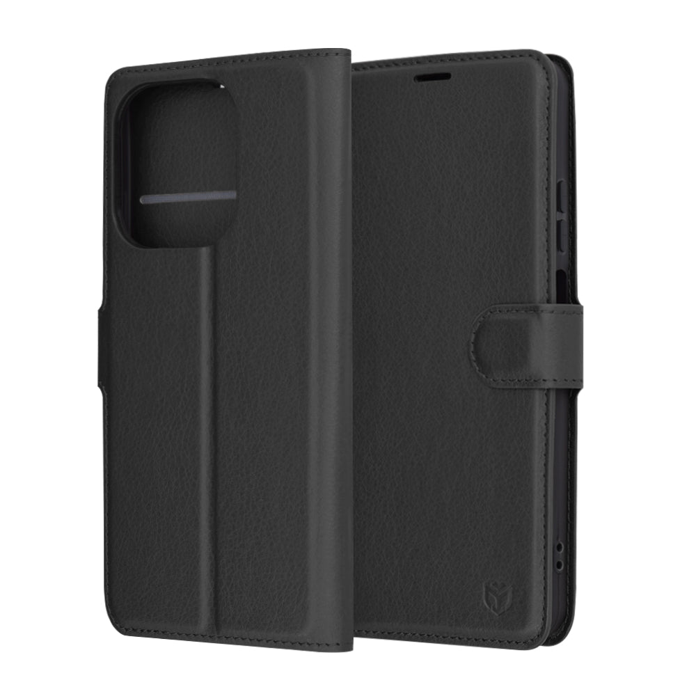 Kuori Oppo A3 4G / A3:lle, Techsuit, nahkainen folio, musta