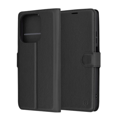 Kuori Oppo A3 4G / A3:lle, Techsuit, nahkainen folio, musta