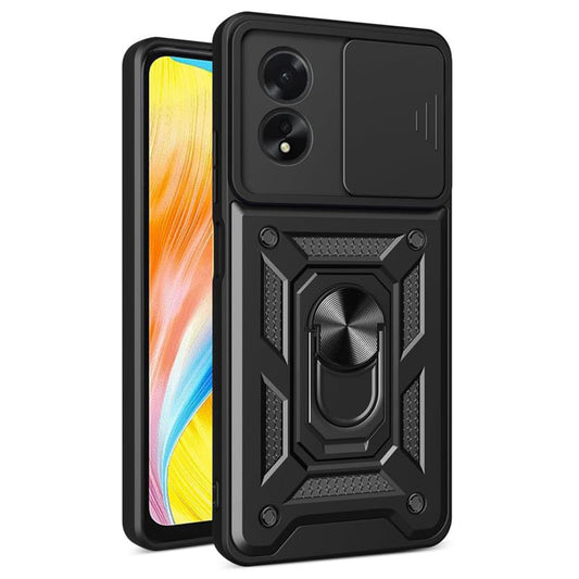 Kuori Oppo A58 4G:lle, Techsuit, CamShield, Musta