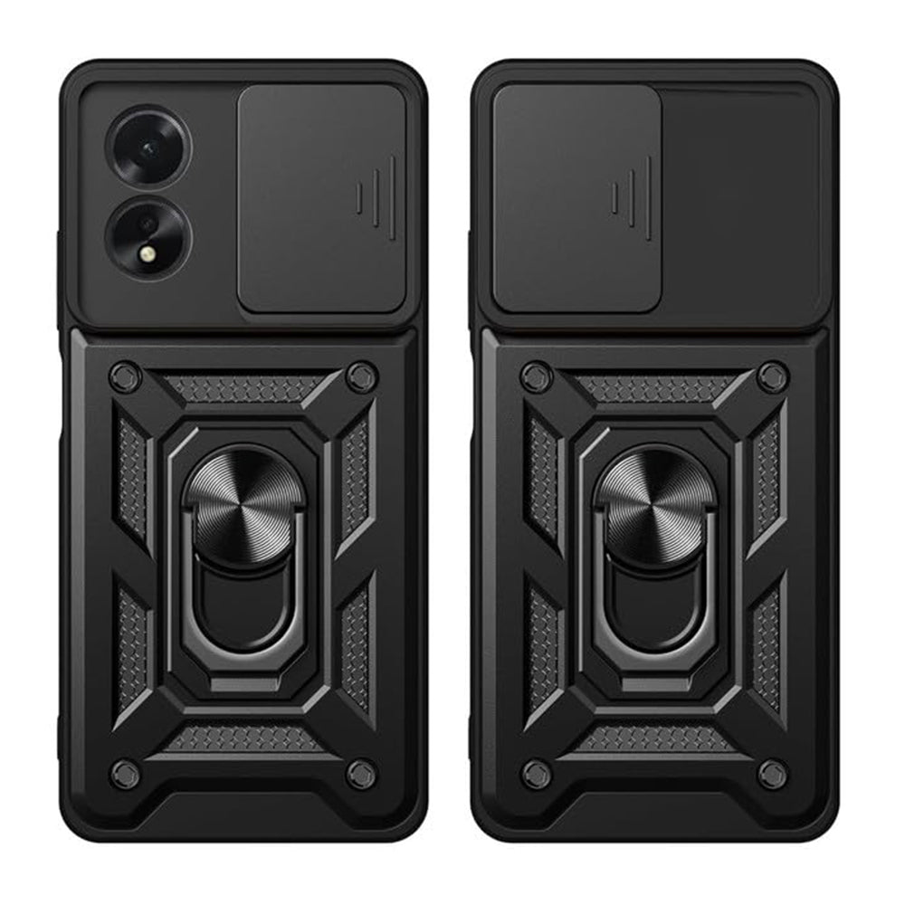 Kuori Oppo A58 4G:lle, Techsuit, CamShield, Musta