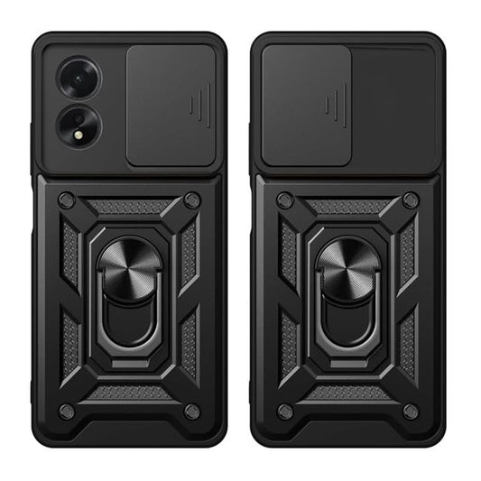 Kuori Oppo A58 4G:lle, Techsuit, CamShield, Musta