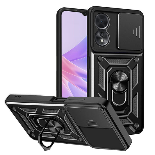 Kuori Oppo A58 5G / A78 5G:lle, Techsuit, CamShield, Musta