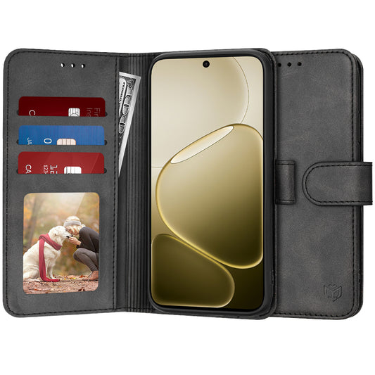 Kotelo Oppo A6 4G:lle, Techsuit, Diary Book, Musta