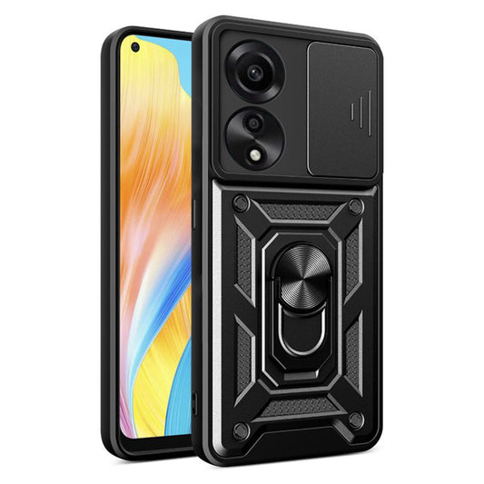 Kuori Oppo A78 4G:lle, Techsuit, CamShield, Musta