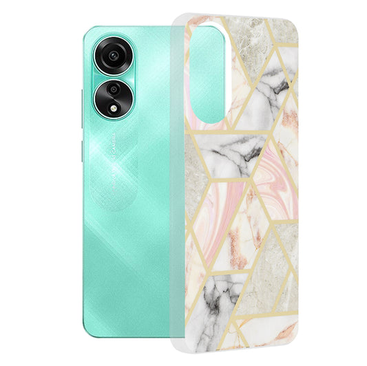 Kuori Oppo A78 4G:lle, Techsuit, Marble, Vaaleanpunainen