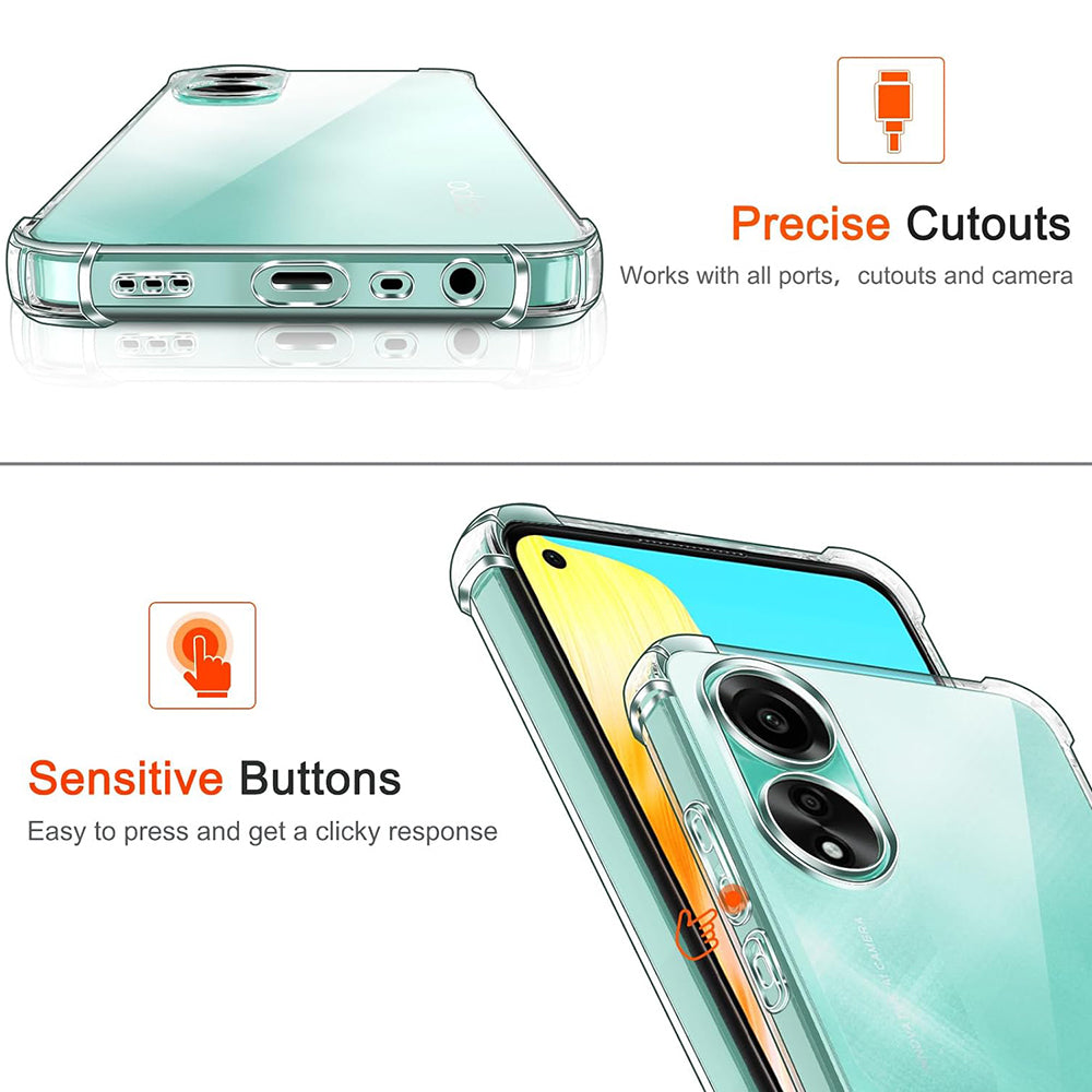 Case for Oppo A78 4G, Techsuit, Shockproof Clear, Transparent