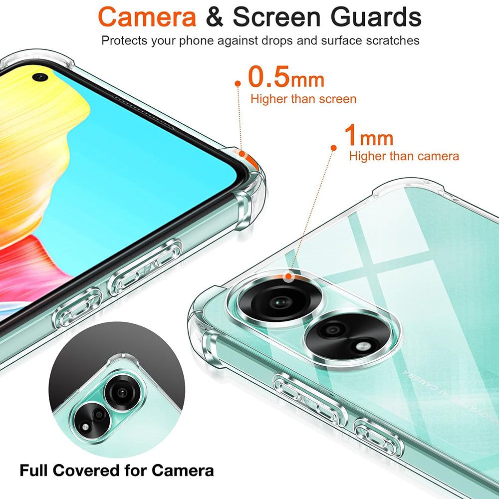 Case for Oppo A78 4G, Techsuit, Shockproof Clear, Transparent
