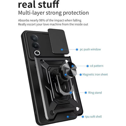 Kuori Oppo A80:lle, Techsuit, CamShield, Musta