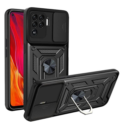 Kuori Oppo A94 / Reno5 Lite, Techsuit, CamShield, Musta