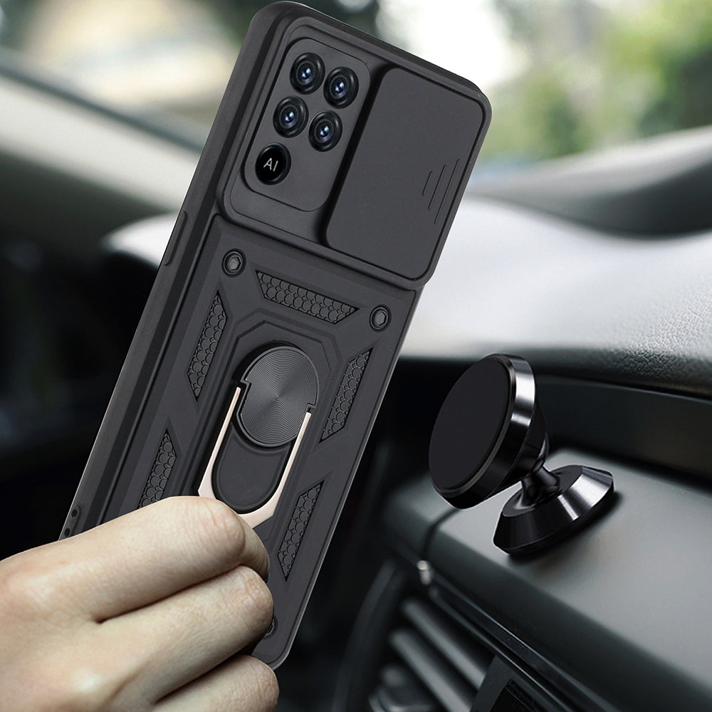 Kuori Oppo A94 / Reno5 Lite, Techsuit, CamShield, Musta