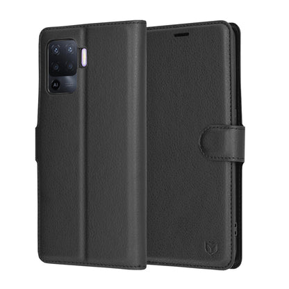 Case for Oppo A94 / Reno5 Lite, Techsuit, Leather Folio, Black
