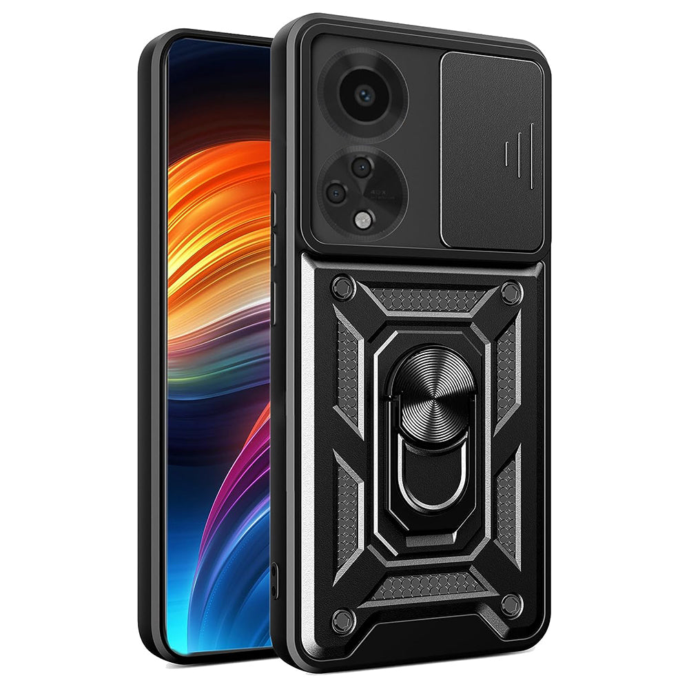 Kotelo Oppo A98:lle, Techsuit, CamShield, Musta