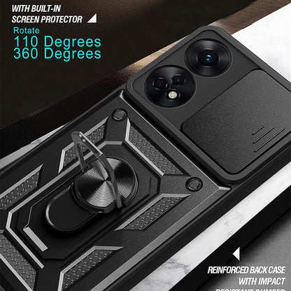 Kotelo Oppo A98:lle, Techsuit, CamShield, Musta