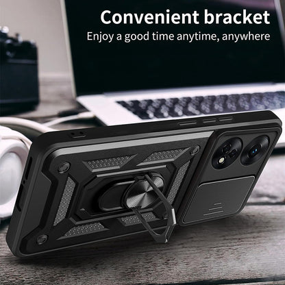 Kotelo Oppo A98:lle, Techsuit, CamShield, Musta
