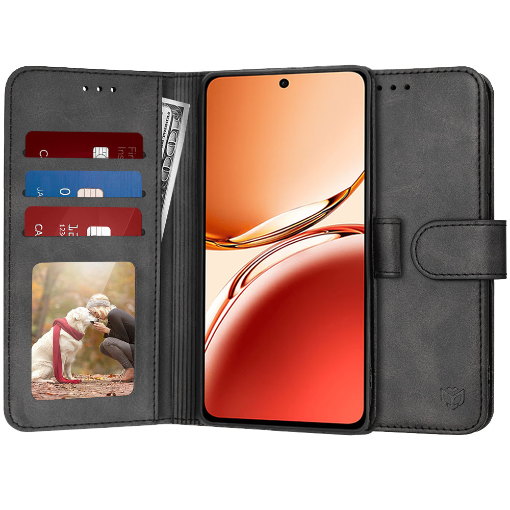 Kuori Oppo Reno12 FS 5G / Reno12 FS 4G / Reno12 F 4G / Reno12 F, Techsuit, Diary Book, Musta