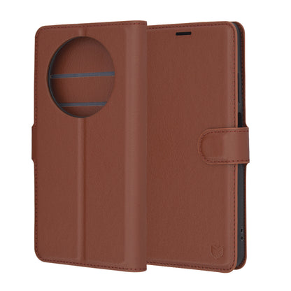Kotelo Oppo Reno12 FS 5G / Reno12 FS 4G / Reno12 F 4G / Reno12 F, Techsuit, Leather Folio, Ruskea