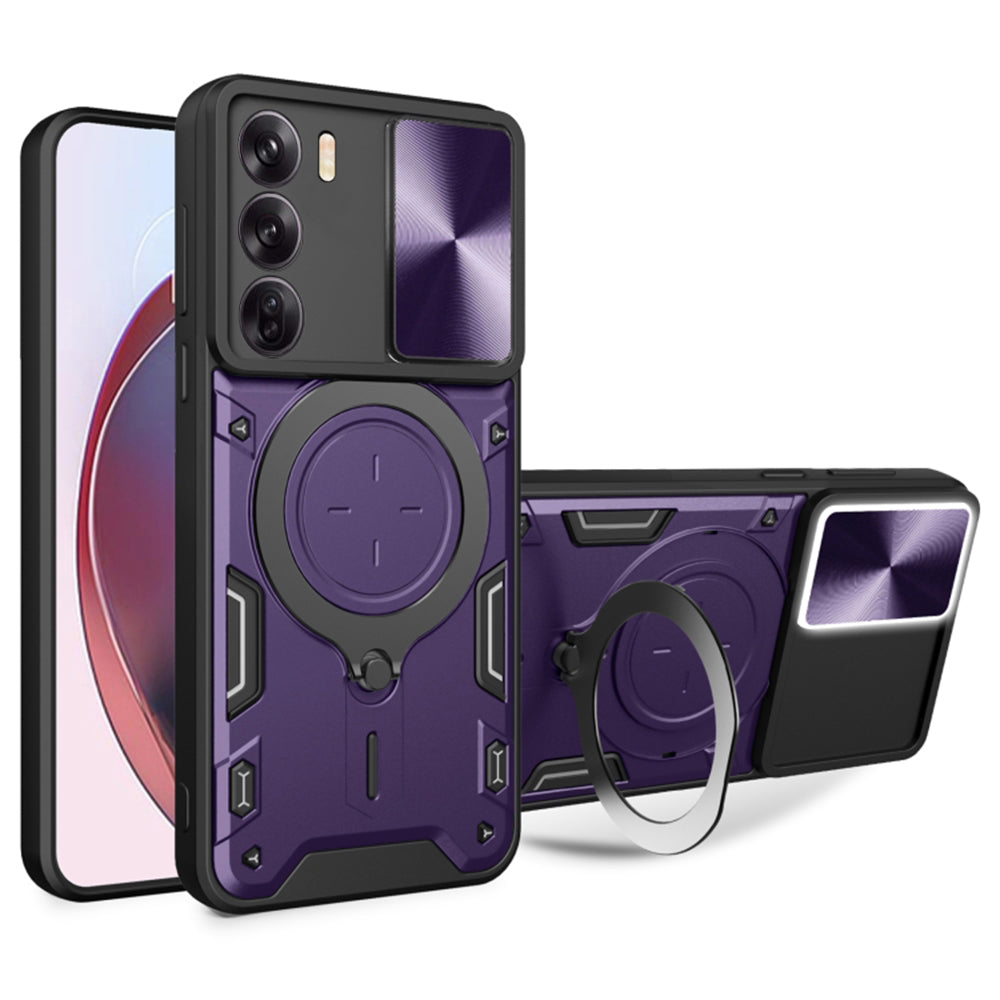 Kuori Oppo Reno12:lle, Techsuit, CamGuard Pro, Violetti