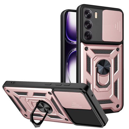 Kuori Oppo Reno12:lle, Techsuit, CamShield, Vaaleanpunainen