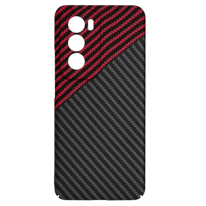 Case for Oppo Reno12, Techsuit, Carbonite FiberShell, Black Red