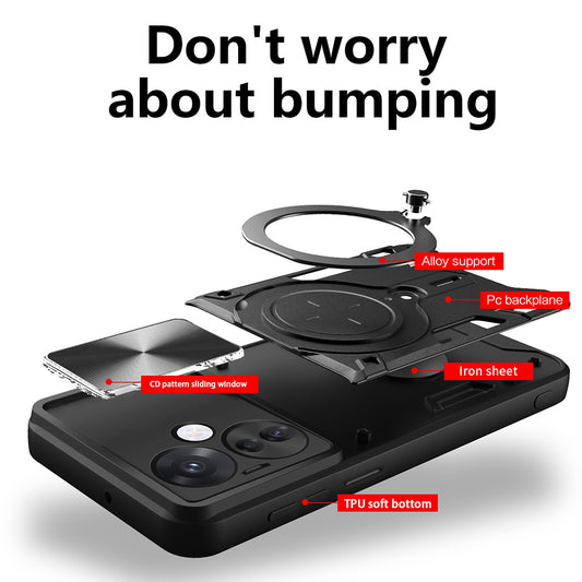 Kuori Oppo Reno13 FS 5G / Reno13 F 4G / Reno13 F, Techsuit, CamGuard Pro, Musta