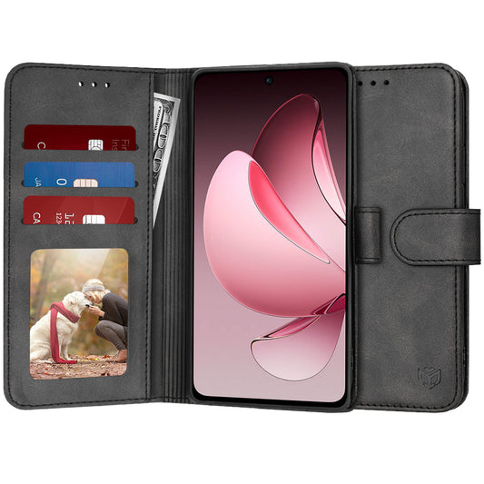 Kuori Oppo Reno13 FS 5G / Reno13 F 4G / Reno13 F, Techsuit, Diary Book, Musta