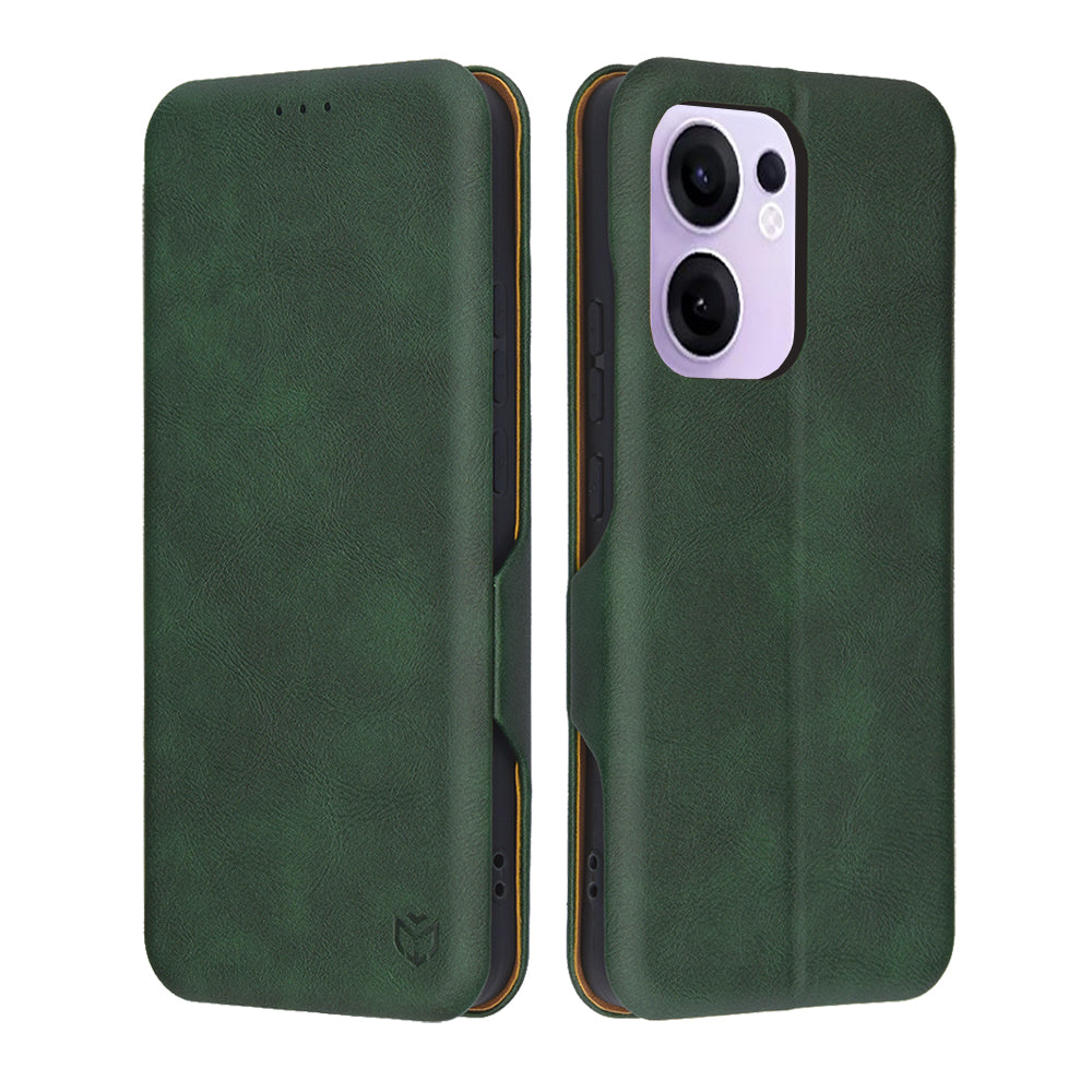 Kuori Oppo Reno13 FS 5G / Reno13 F 4G / Reno13 F, Techsuit, Safe Wallet Plus, Vihreä