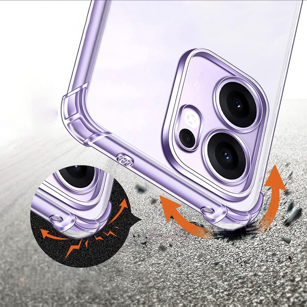 Kuori Oppo Reno13 FS 5G / Reno13 F 4G / Reno13 F, Techsuit, Iskunkestävä Kirkas, Läpinäkyvä