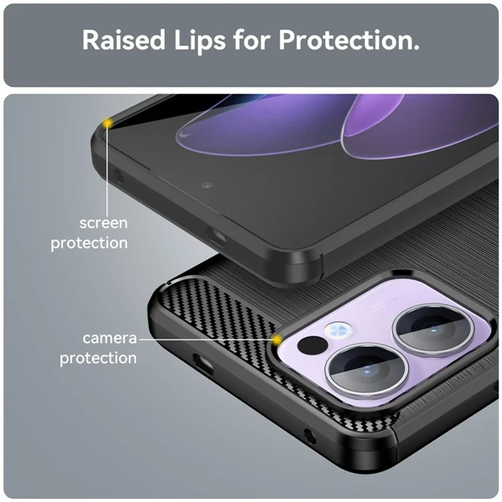 Case for Oppo Reno13 Pro, Techsuit, Carbon, Black