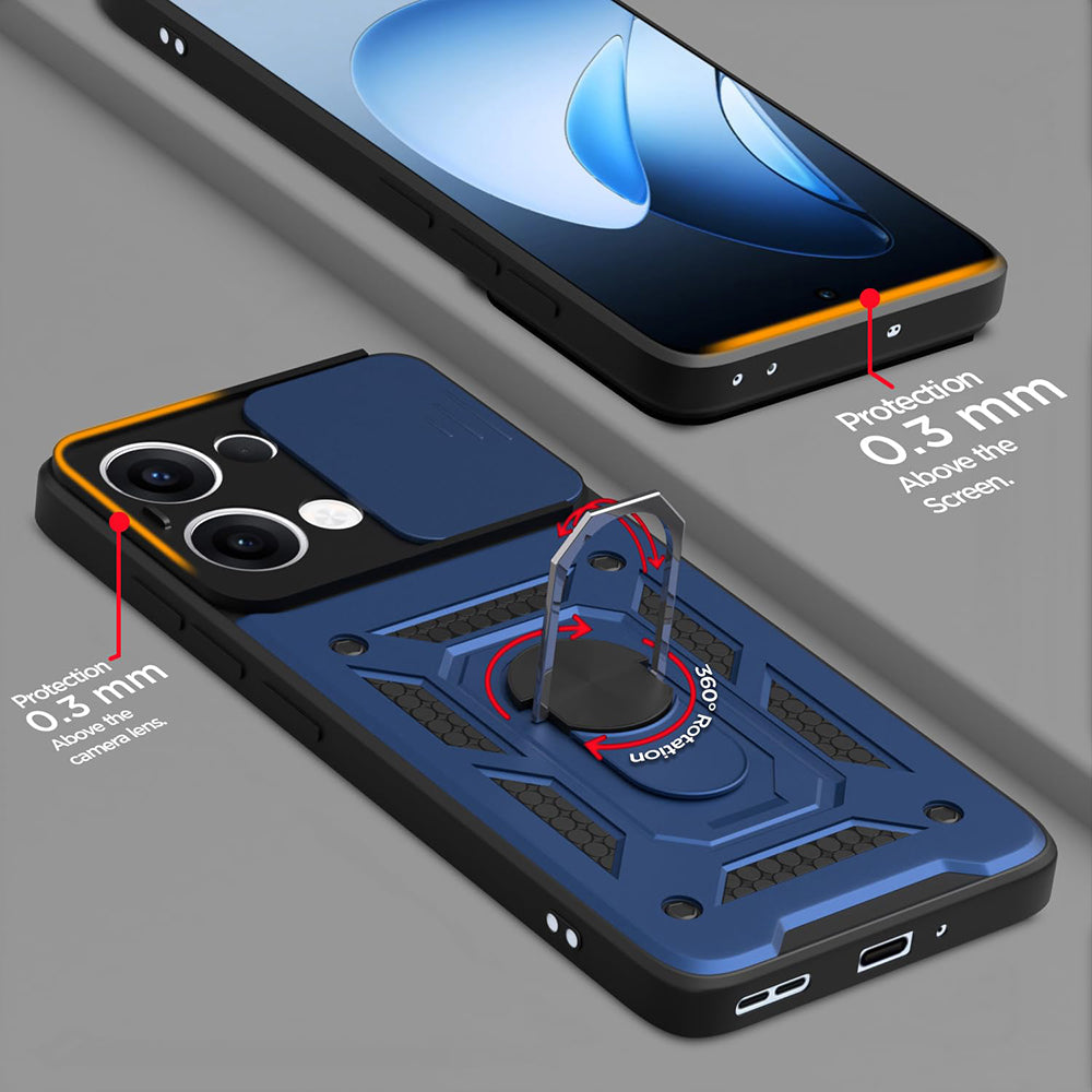 Kuori Oppo Reno13:lle, Techsuit, CamShield, Vihreä
