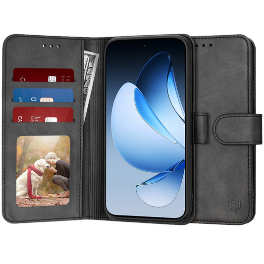 Kuori Oppo Reno13:lle, Techsuit, Diary Book, Musta