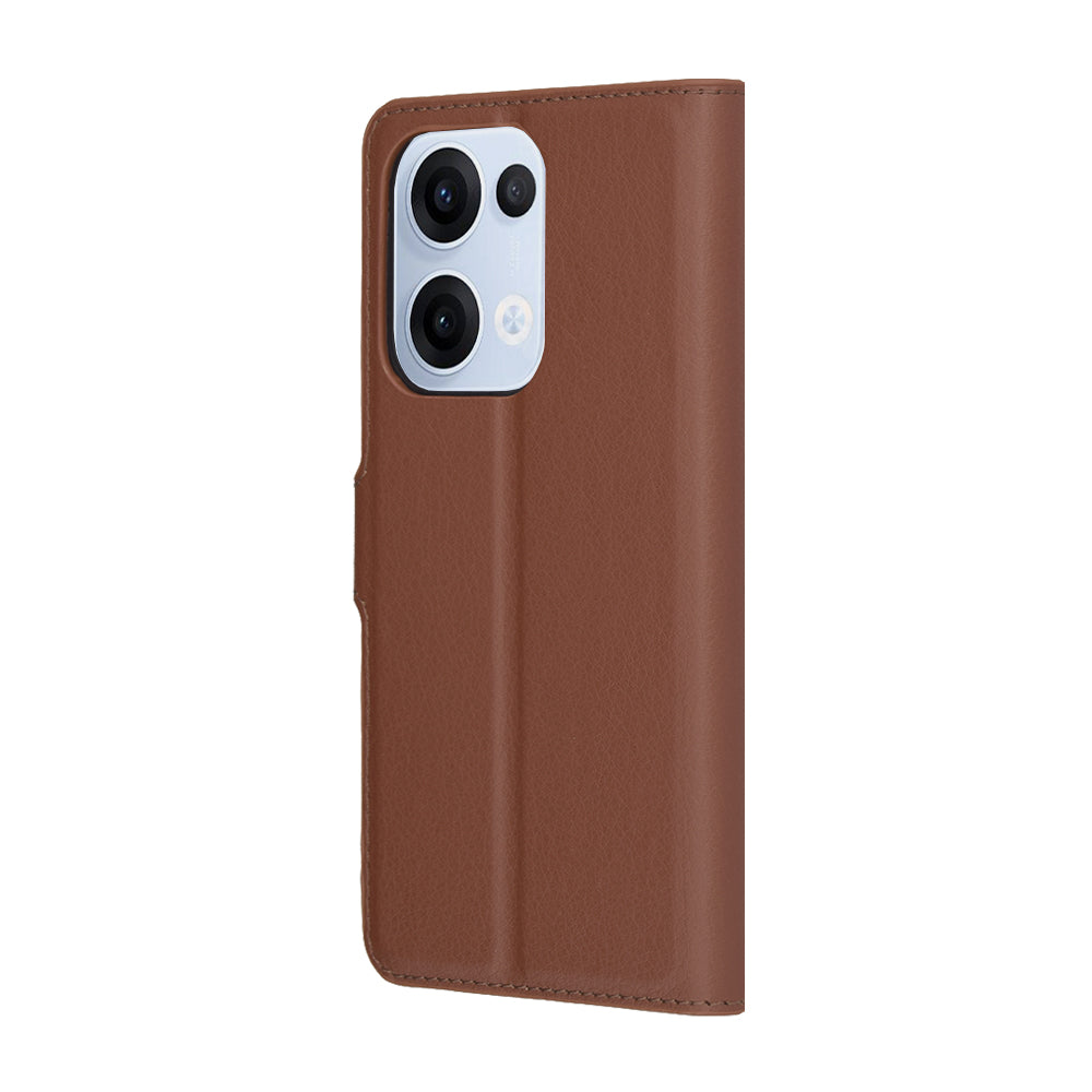 Case for Oppo Reno13, Techsuit, Leather Folio, Brown
