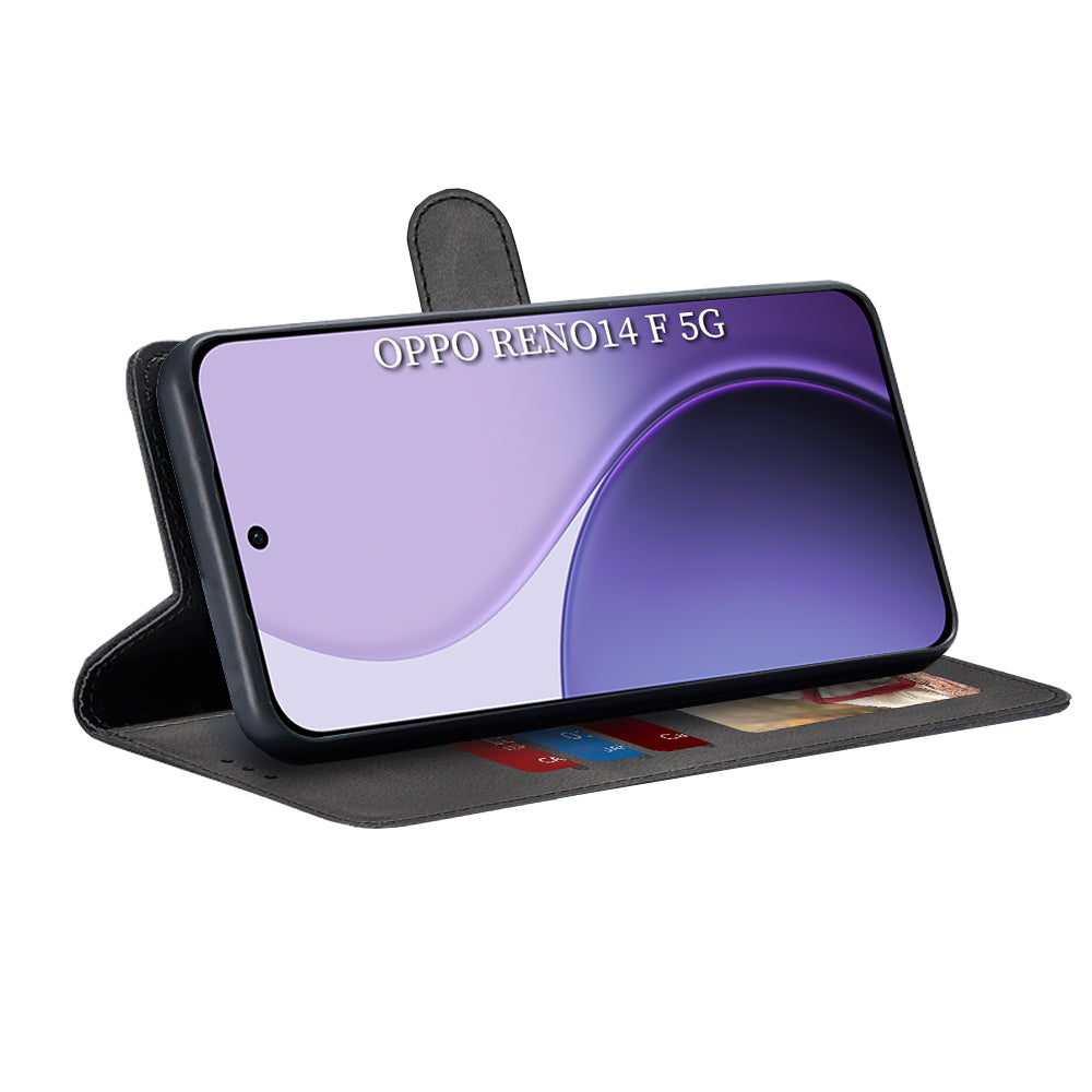 Kuori Oppo Reno14 FS 5G / Reno14 F:lle, Techsuit, Diary Book, Musta