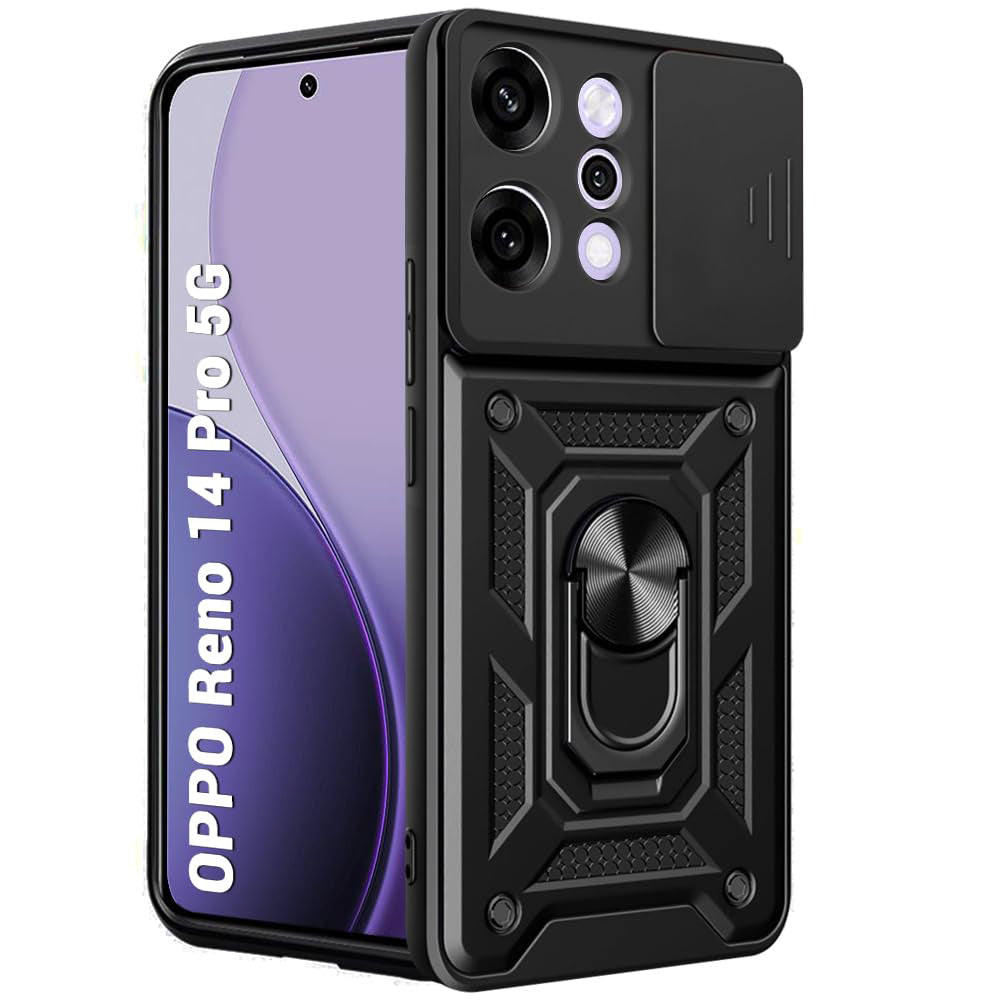 Kuori Oppo Reno14 Pro:lle, Techsuit, CamShield, Musta
