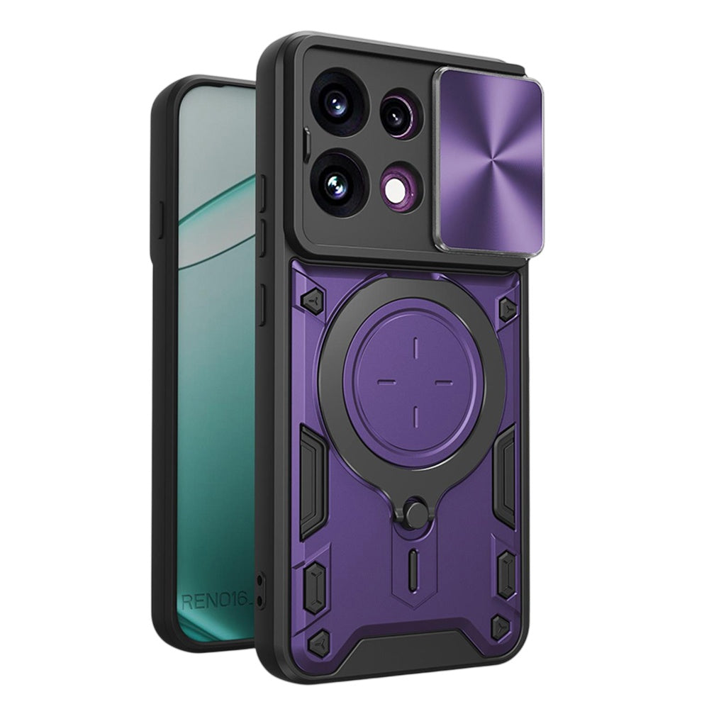 Kuori Oppo Reno16 F / Reno16 FS:lle, Techsuit, CamGuard Pro, Violetti