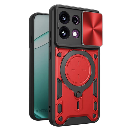 Kuori Oppo Reno16 F / Reno16 FS:lle, Techsuit, CamGuard Pro, Punainen