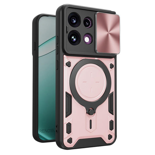 Kuori Oppo Reno16 F / Reno16 FS:lle, Techsuit, CamGuard Pro, vaaleanpunakultainen