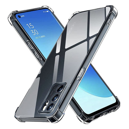 Kuori Oppo Reno6 5G:lle, Techsuit, Iskunkestävä Kirkas, Läpinäkyvä