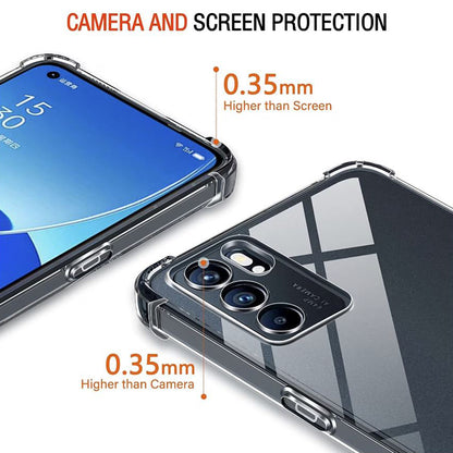 Kuori Oppo Reno6 5G:lle, Techsuit, Iskunkestävä Kirkas, Läpinäkyvä
