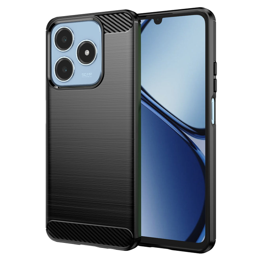 Kuori Realme C63 / C61:lle, Techsuit, Hiili, Musta