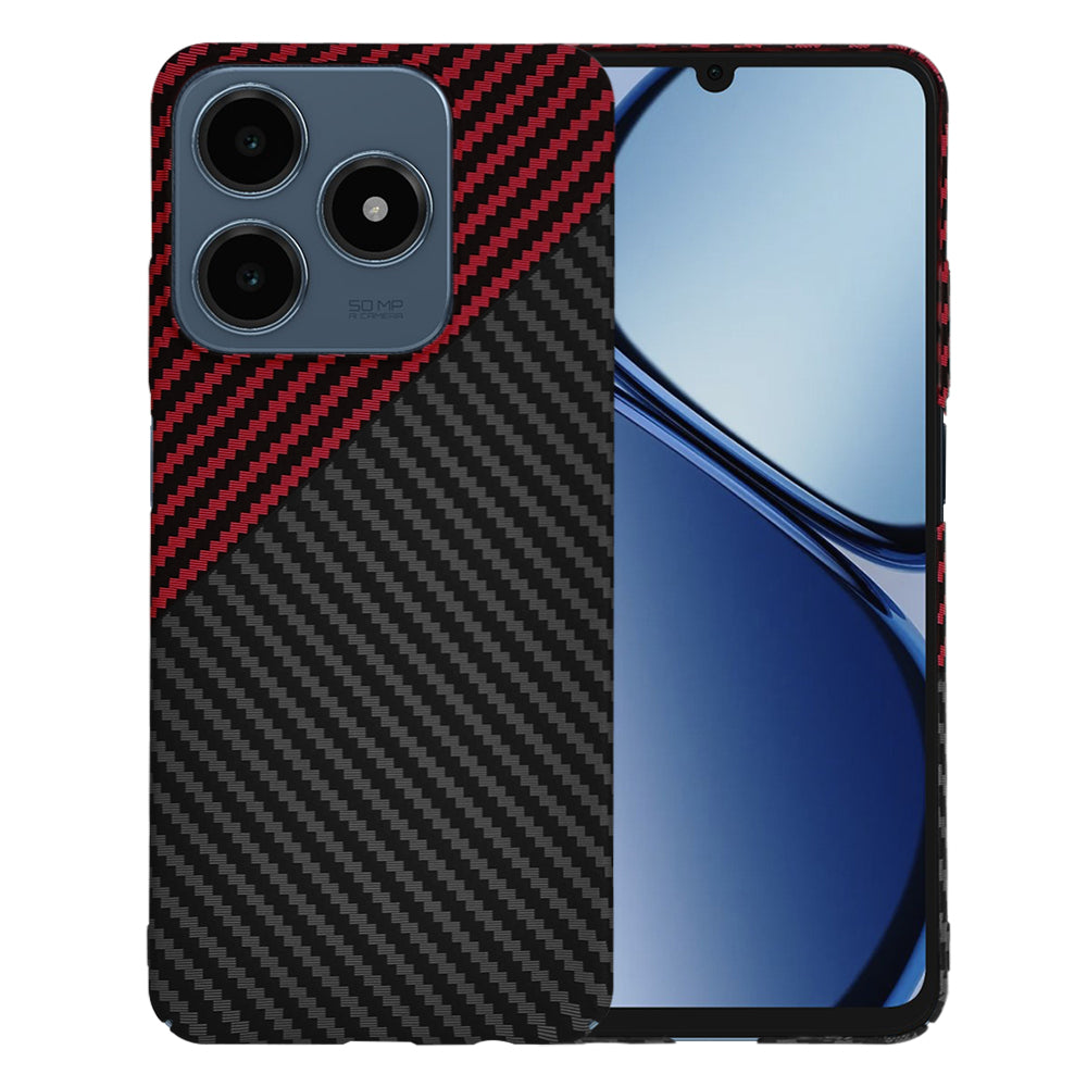 Kuori Realme C63 / C61:lle, Techsuit, Carbonite FiberShell, Musta Punainen